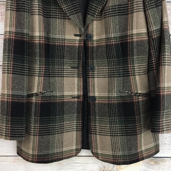 VTG White Stag Blazer Jacket Plaid Wool Blend - Picture 4 of 11